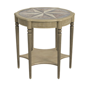 Homeroots 28" Beige Manufactured Wood Round End Table With Shelf   488944