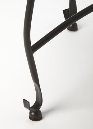 Homeroots 16" Black And Silver Textured Aluminum Square End Table   488948