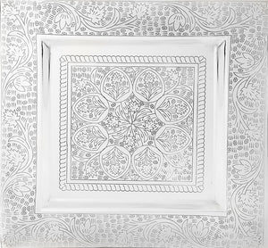 Homeroots 16" Black And Silver Textured Aluminum Square End Table   488948