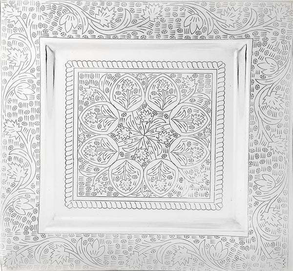 Homeroots 16" Black And Silver Textured Aluminum Square End Table   488948