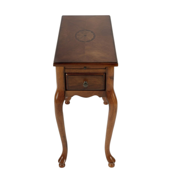 HomeRoots 25" Brown Rectangular End Table with Drawer - Rustic Charm for Living Spaces, Perfect Storage Solution 488955