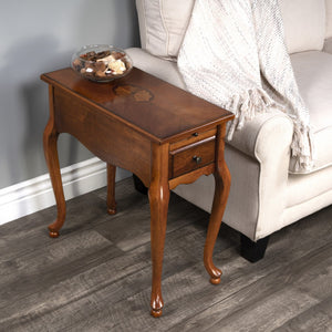 HomeRoots 25" Brown Rectangular End Table with Drawer - Rustic Charm for Living Spaces, Perfect Storage Solution 488955