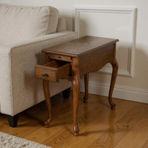 HomeRoots 25" Brown Rectangular End Table with Drawer - Rustic Charm for Living Spaces, Perfect Storage Solution 488955