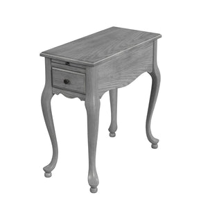 HomeRoots 25" Gray Distressed Rectangular End Table with Drawer – Vintage Charm for Small Spaces & Versatile Use 488956