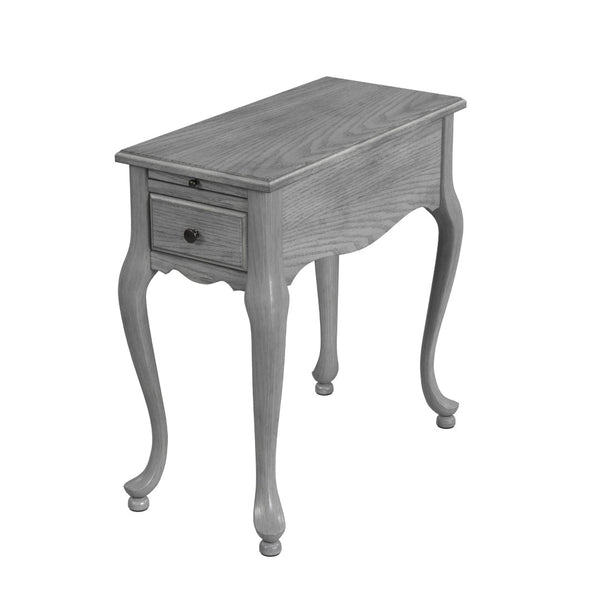 HomeRoots 25" Gray Distressed Rectangular End Table with Drawer – Vintage Charm for Small Spaces & Versatile Use 488956
