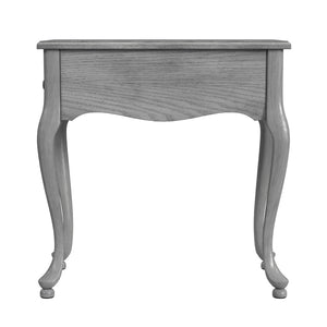 HomeRoots 25" Gray Distressed Rectangular End Table with Drawer – Vintage Charm for Small Spaces & Versatile Use 488956