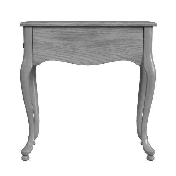 HomeRoots 25" Gray Distressed Rectangular End Table with Drawer – Vintage Charm for Small Spaces & Versatile Use 488956