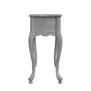 HomeRoots 25" Gray Distressed Rectangular End Table with Drawer – Vintage Charm for Small Spaces & Versatile Use 488956