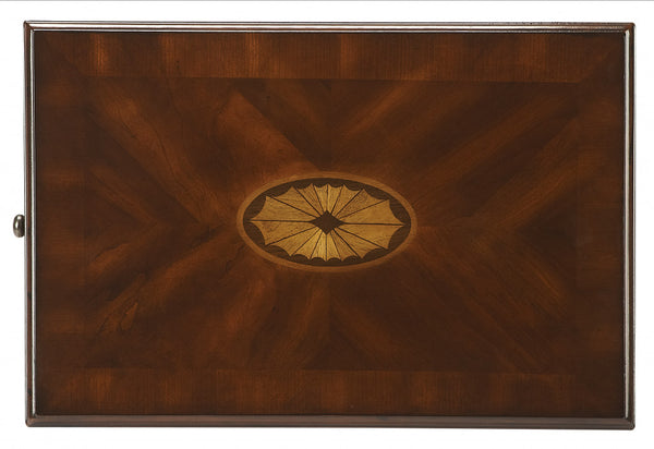 Homeroots 25" Dark Brown Manufactured Wood Rectangular End Table With Shelf   488957