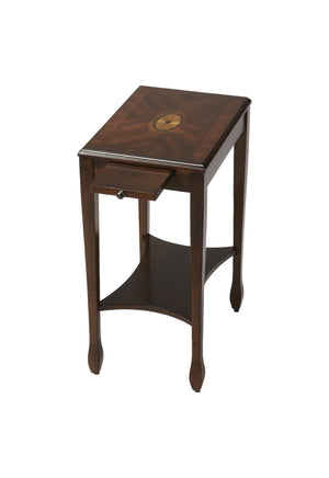 Homeroots 25" Dark Brown Manufactured Wood Rectangular End Table With Shelf   488957