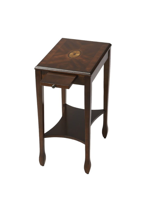 Homeroots 25" Dark Brown Manufactured Wood Rectangular End Table With Shelf   488957