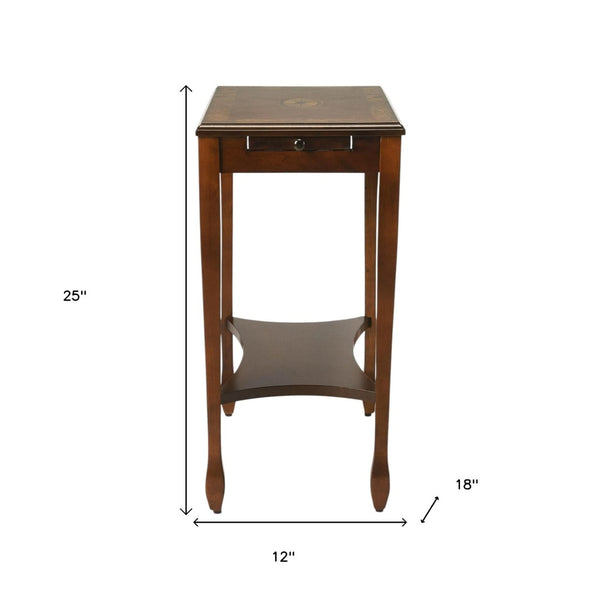 HomeRoots 25" Rustic Brown End Table with Shelf - Vintage Charm, Durable Wood, Perfect for Small Spaces & Accents 488958