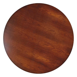 Homeroots 26" Antique Cherry Manufactured Wood Round End Table   488960