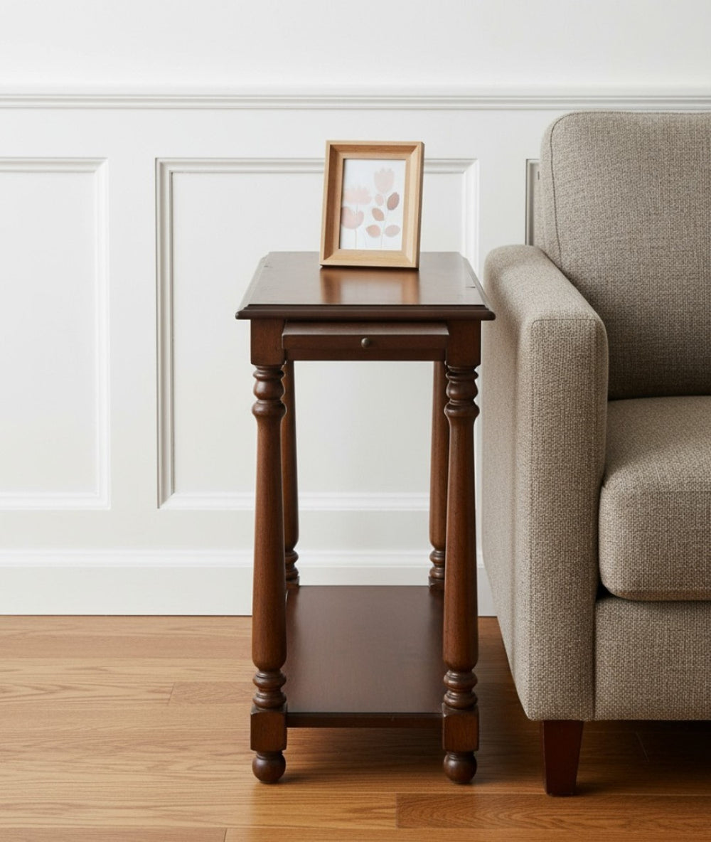 HomeRoots 24" Rustic Wood Brown End Table with Shelf – Stylish Storage for Living Room & Bedroom Decor 488966