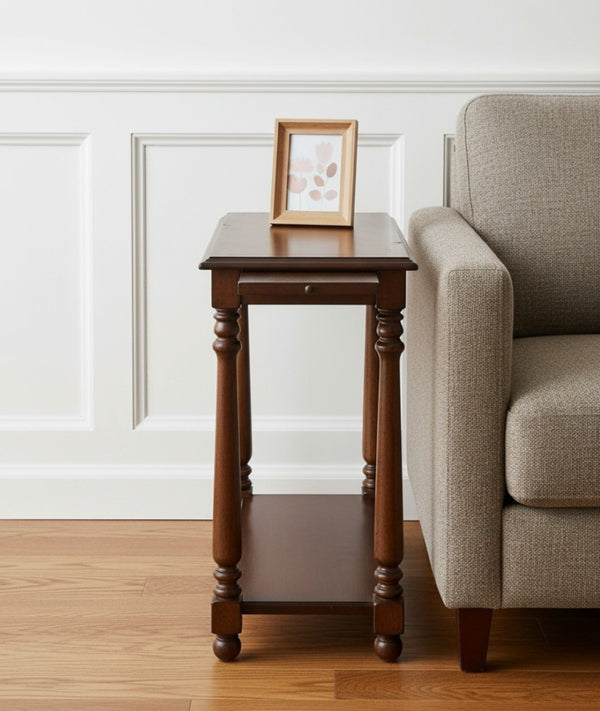 HomeRoots 24" Rustic Wood Brown End Table with Shelf – Stylish Storage for Living Room & Bedroom Decor 488966