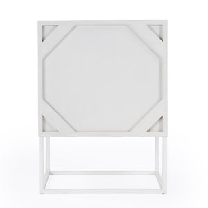 HomeRoots 24" White Wood Nightstand - Stylish Two-Drawer Accent Table for Bedroom & Living Room Decor 488976