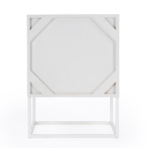 HomeRoots 24" White Wood Nightstand - Stylish Two-Drawer Accent Table for Bedroom & Living Room Decor 488976