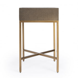 Homeroots 27" Gold And Brown Shagreen Faux Leather End Table With Drawer   488977