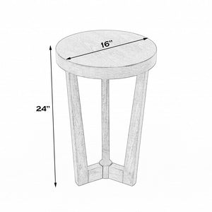 Homeroots 24" Gray Manufactured Wood Round End Table   488980