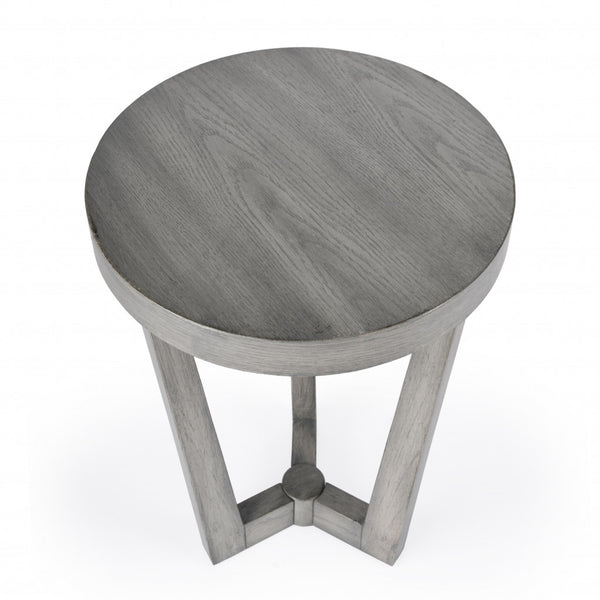 Homeroots 24" Gray Manufactured Wood Round End Table   488980
