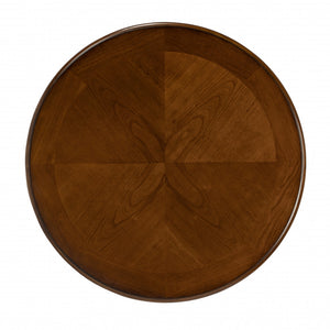 Homeroots 27" Medium Brown Manufactured Wood Round End Table With Shelf   488982