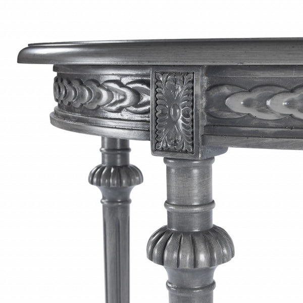 Homeroots 27" Gray Classic Round End Table With Shelf   488983