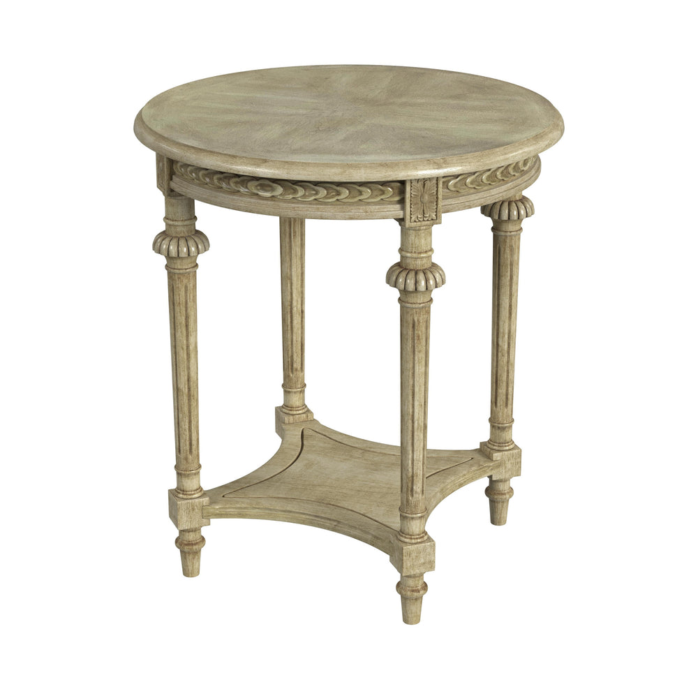 Homeroots 27" Beige Manufactured Wood Round End Table With Shelf   488984