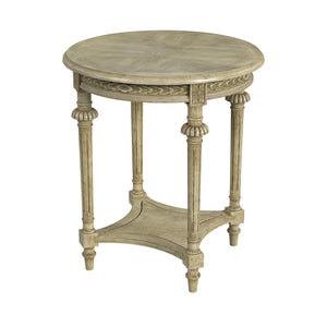Homeroots 27" Beige Manufactured Wood Round End Table With Shelf   488984
