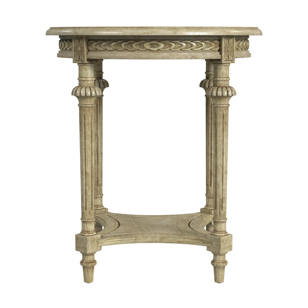 Homeroots 27" Beige Manufactured Wood Round End Table With Shelf   488984