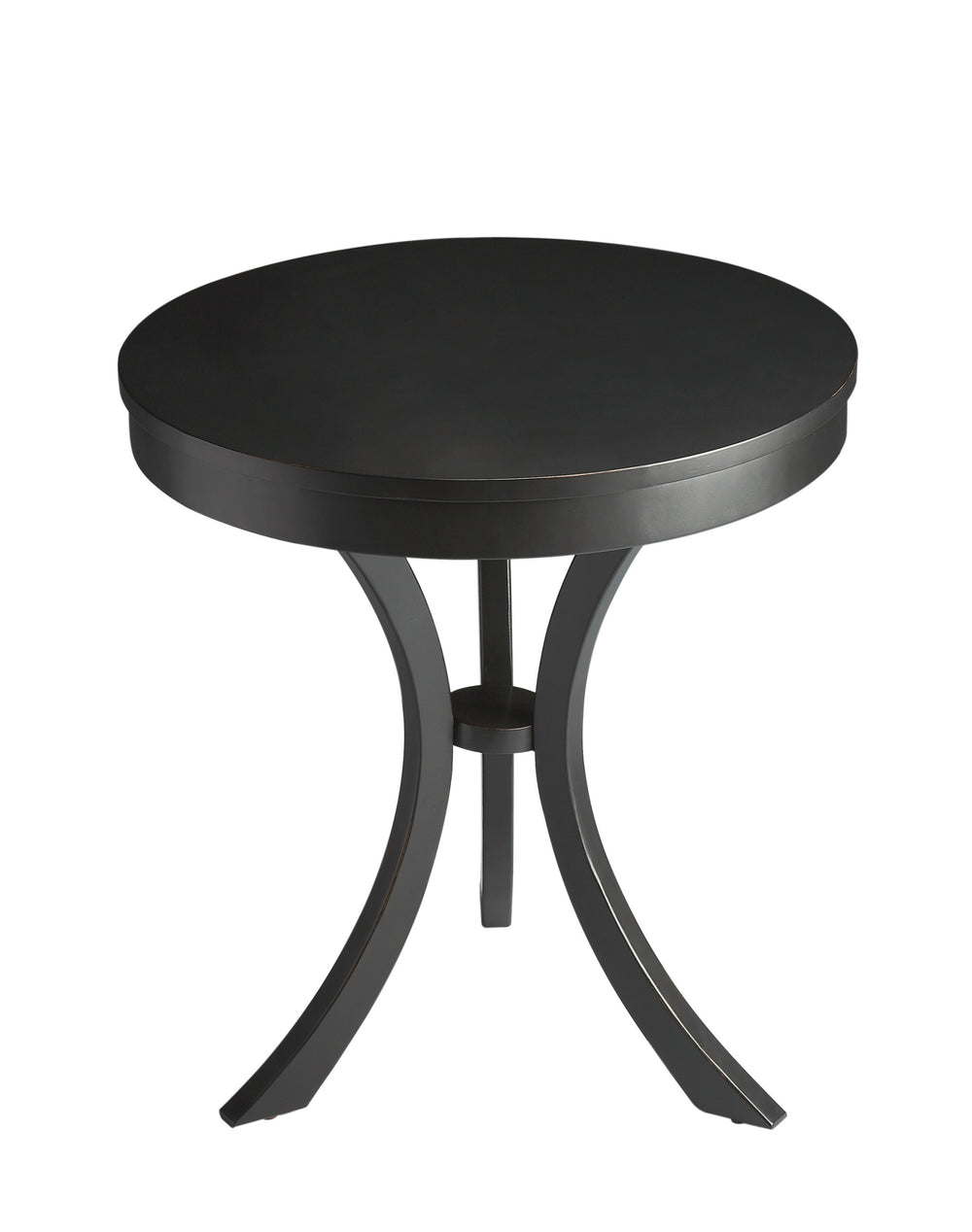Homeroots 26" Black Manufactured Wood Round End Table   488988