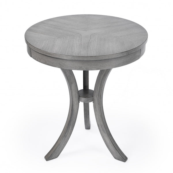 Homeroots 26" Gray Manufactured Wood Round End Table   488990