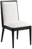 Bristol Cream Linen Textured Fabric Dining Chair 488Cream-C Meridian Furniture