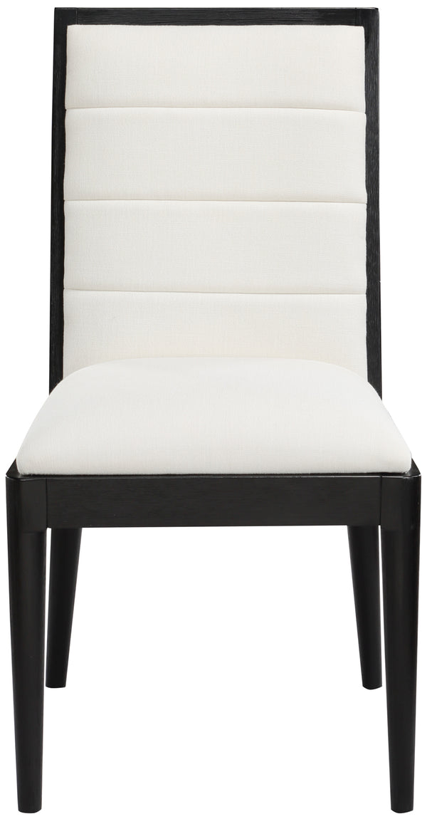 Bristol Cream Linen Textured Fabric Dining Chair 488Cream-C Meridian Furniture