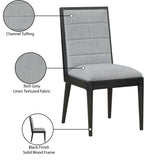 Bristol Grey Linen Textured Fabric Dining Chair 488Grey-C Meridian Furniture