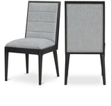 Bristol Grey Linen Textured Fabric Dining Chair 488Grey-C Meridian Furniture