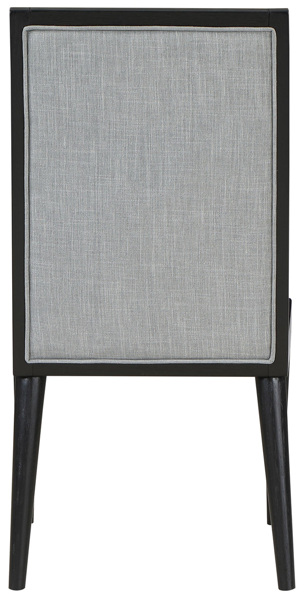 Bristol Grey Linen Textured Fabric Dining Chair 488Grey-C Meridian Furniture