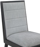 Bristol Grey Linen Textured Fabric Dining Chair 488Grey-C Meridian Furniture