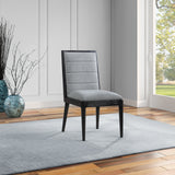 Bristol Grey Linen Textured Fabric Dining Chair 488Grey-C Meridian Furniture