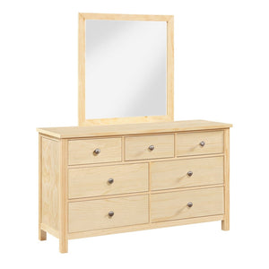 English Elm Transitional 7-drawer Pine Dresser with Mirror Dovetail Wood Grain Bedroom Set B011S02461