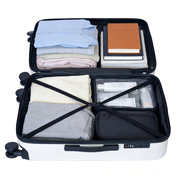 English Elm 2025 Hardshell Abs Luggage Set with Spinner Wheels and Built-in Lock for Secure Travel White W2710P459013
