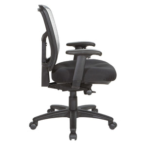 OSP Home Furnishings White Mesh Back Ergonomic Task Chair with Breathable Support and Cushioned Seat for Home Office 92555-9206