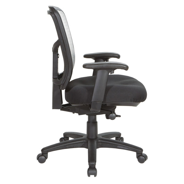 OSP Home Furnishings White Mesh Back Ergonomic Task Chair with Breathable Support and Cushioned Seat for Home Office 92555-9206