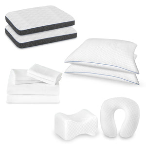 English Elm 12-piece Queen Sleep Bundle with Memory Foam Pillows and 300tc Cotton Sheets B123P290366