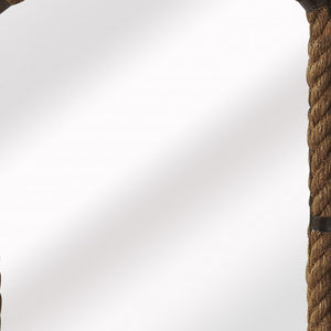 Homeroots 25" Light Brown Rope Framed Accent Mirror  Iron 489000