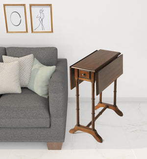 Homeroots 26" Medium Brown Solid And Manufactured Wood Rectangular End Table With Drawer   489005