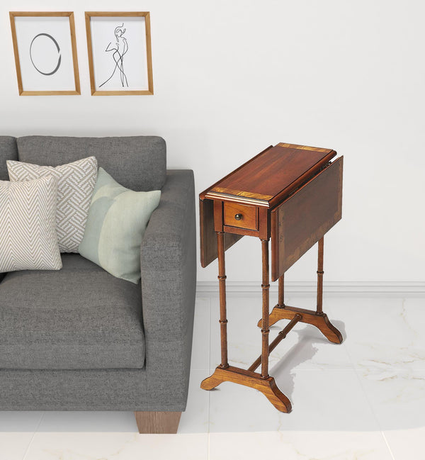 Homeroots 26" Olive Ash Solid And Manufactured Wood Rectangular End Table With Drawer   489006