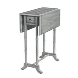 Homeroots 26" Gray Solid And Manufactured Wood Rectangular End Table With Drawer   489007