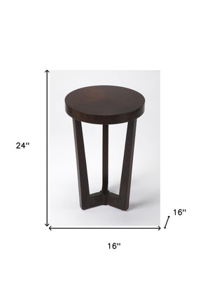 Homeroots 24" Merlot Three Leg Round End Table   489009