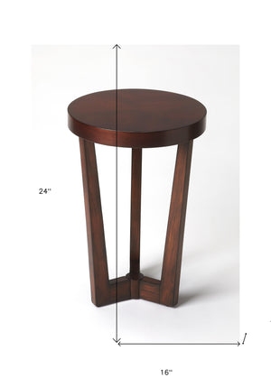 Homeroots 24" Cherry Manufactured Wood Round End Table   489010