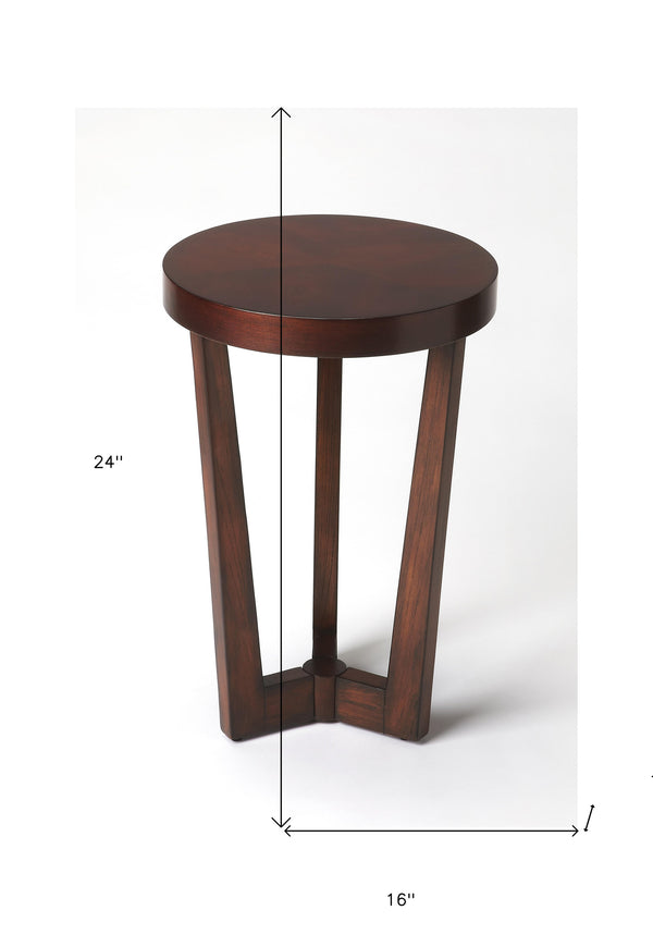 Homeroots 24" Cherry Manufactured Wood Round End Table   489010